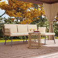 L-Shaped All-Weather Wicker Patio Sofa Set with Cushions R481
