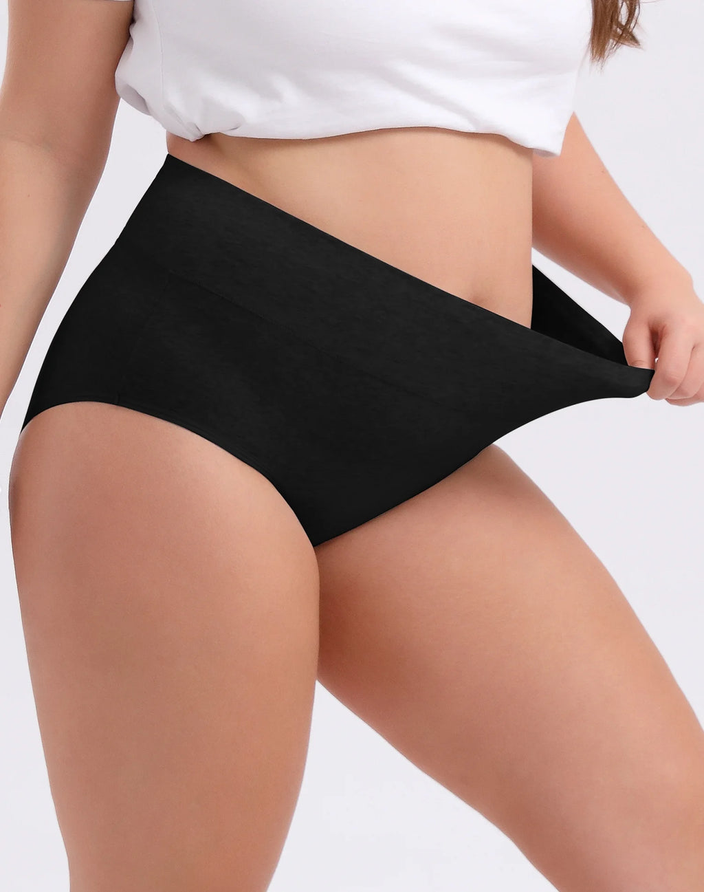Cotton High Waisted Briefs Panties 4-Pack B941