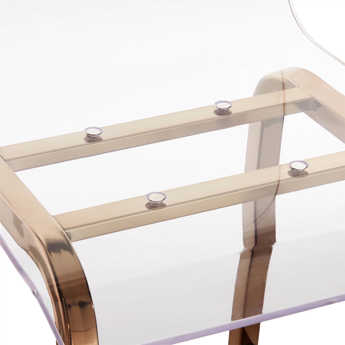 Acrylic and Champagne Gold Swivel Counter Height Stool Set of Two D857
