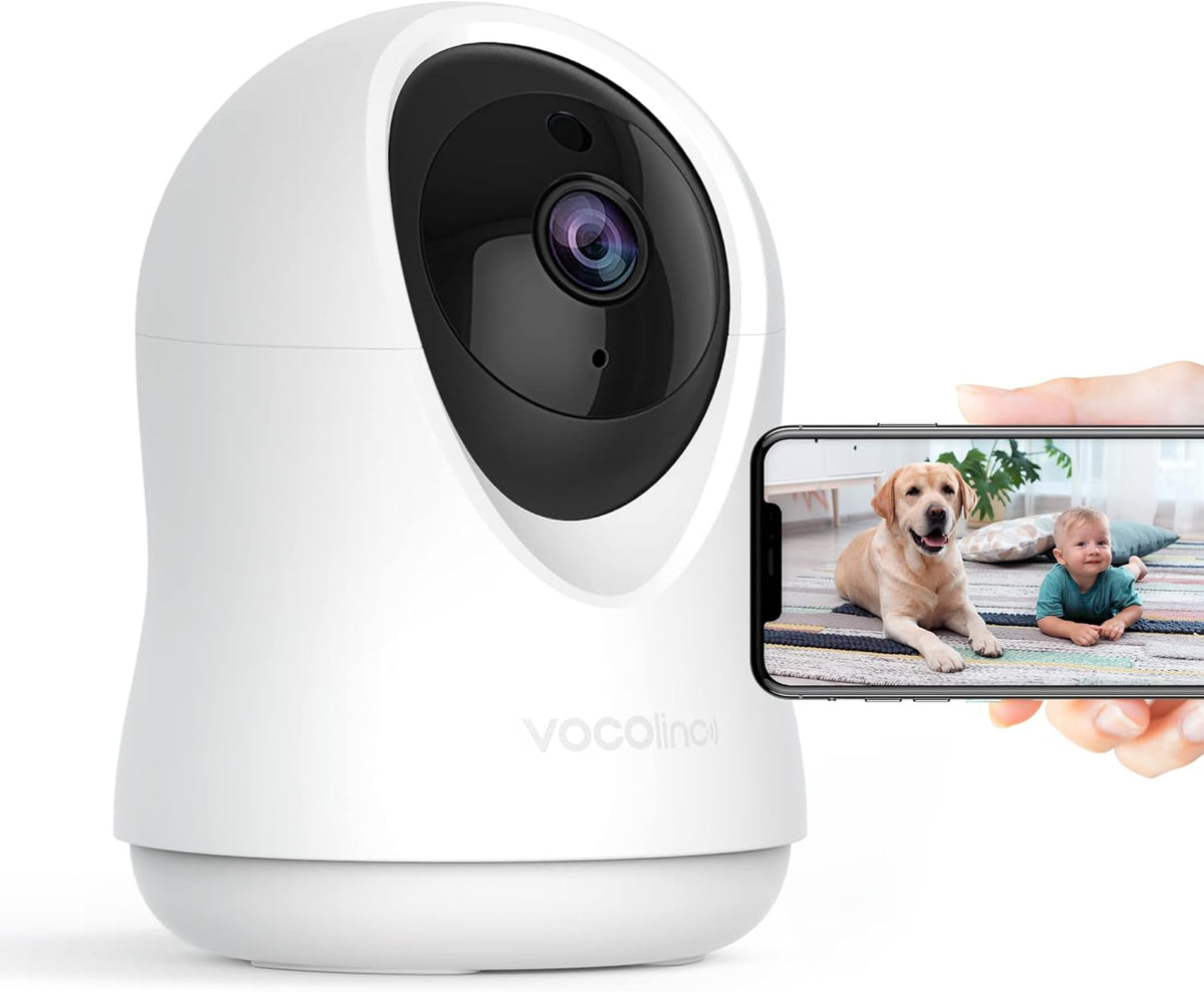 1080P Indoor Pan/Tilt Security Camera with Night Vision and 2-Way Audio J574563