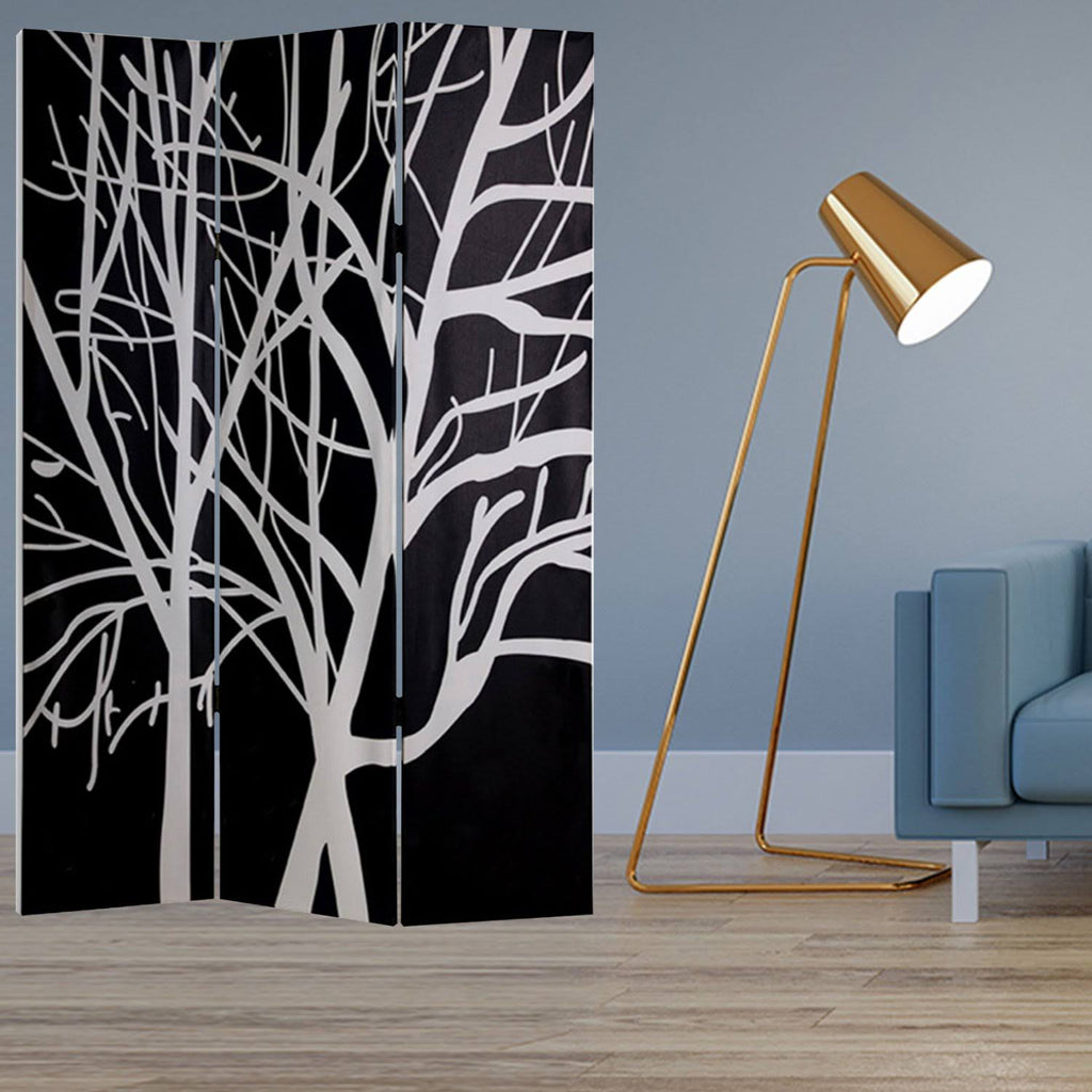 Multi Color Wood Canvas Screen V336541
