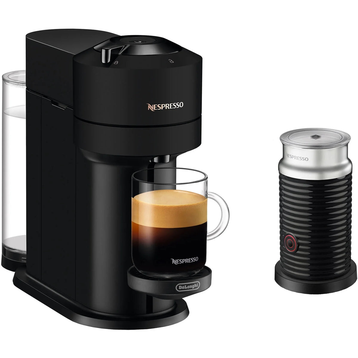 Black Coffee and Espresso Maker with Milk Frother L862
